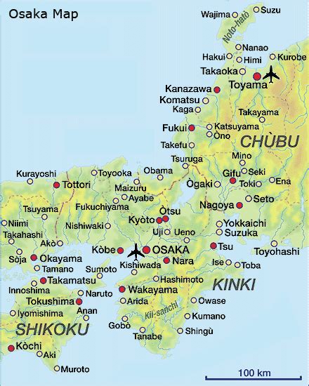 Osaka Map Japan