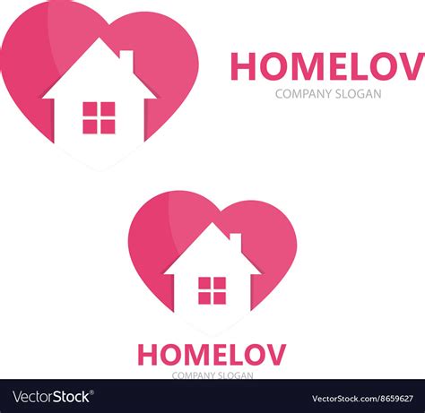Logo Combination Of A Heart And House Royalty Free Vector