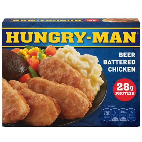 For the perfect balance of fresh and frozen, toss your chicken tenders with romaine lettuce and shredded carrots. Hungry Man Beer Battered Chicken Frozen Dinner, 16 oz ...