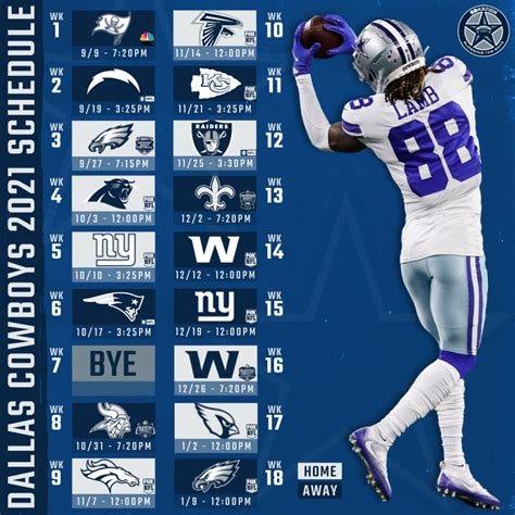 Printable Dallas Cowboys 2021 Schedule Printable Schedule