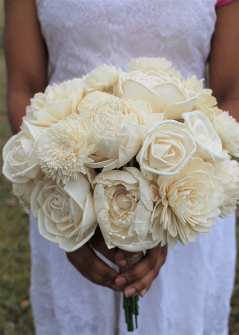 Ivory Sola Flower Bouquet Choose Your Colors Bouquet Sola Flower Wed