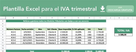 Plantilla Excel Para El Iva Trimestral Descarga Gratis