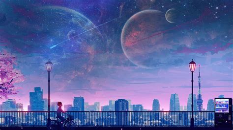 Download Anime Galaxy Sky Vibe Wallpaper