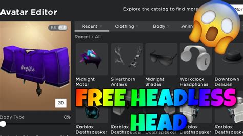 How To Get Headless Head For Free On Roblox Youtube
