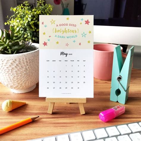 Printable 2023 Inspirational Calendar Diy Desk Calendar Desk