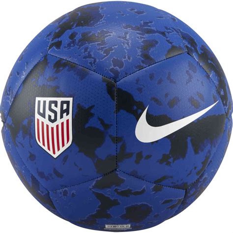 Nike Usa Pitch Soccer Ball Bright Blue And Dark Obsidian With White