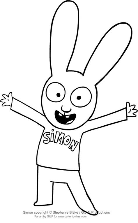 Drawing Of Simon The Rabbit Coloring Page