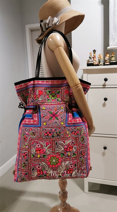 very-beautiful-and-colorful-large-handmade-hmong-shoulder-bag-etsy-in-2021-hmong-bag,-boho