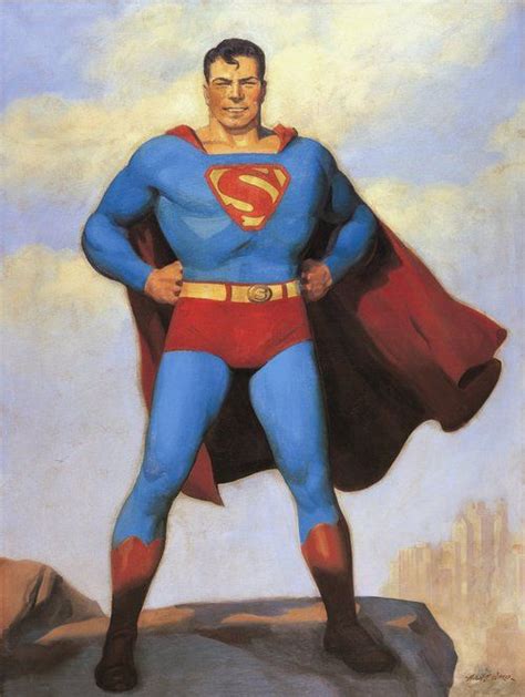 The First Superman Painting Art By Hj Ward 1939 Rcomicbooks