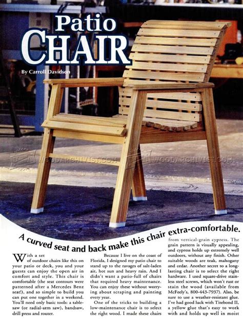 Patio Chair Plans • WoodArchivist