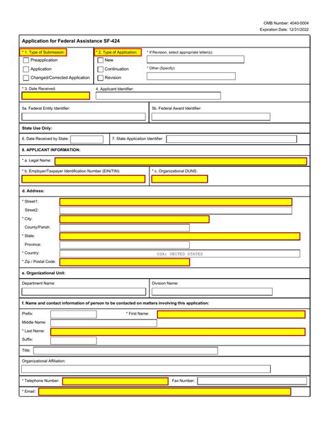 Sf 424a Form Fillable Printable Forms Free Online