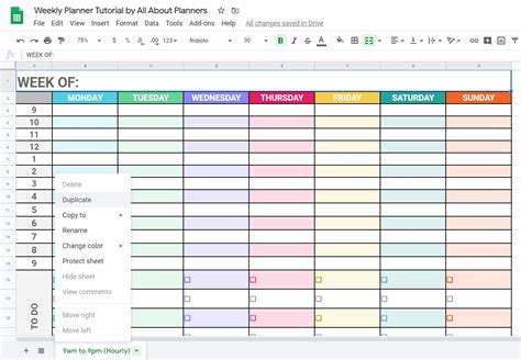 How To Make A Weekly Planner Using Google Sheets Free Online Tool