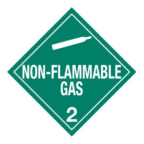 Hazard Class 22 Non Flammable Gas Removable Self Stick Vinyl