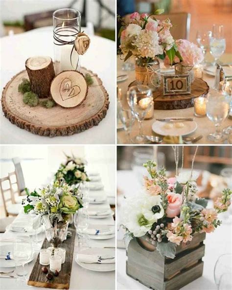 Elegir los centros de mesa para tu boda puede ser una tarea realmente difícil. centro de mesa de madera (4)-tile | Mesas de boda, Centros ...