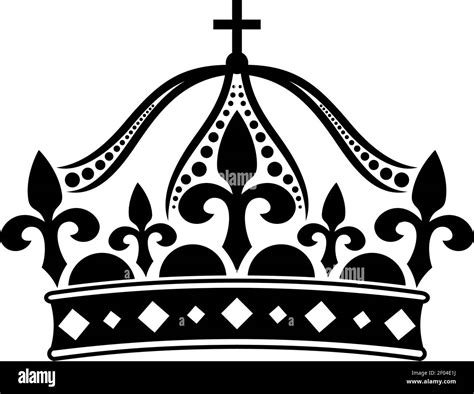 Royal Crown Isolated King Or Queen Symbol Vector Monarch Or Emperor