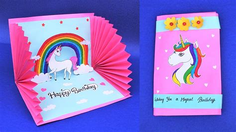 Beautiful Unicorn Birthday Card Idea Handmade Greetings Card Diy