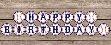 Free Printable Happy Birthday Baseball Banner