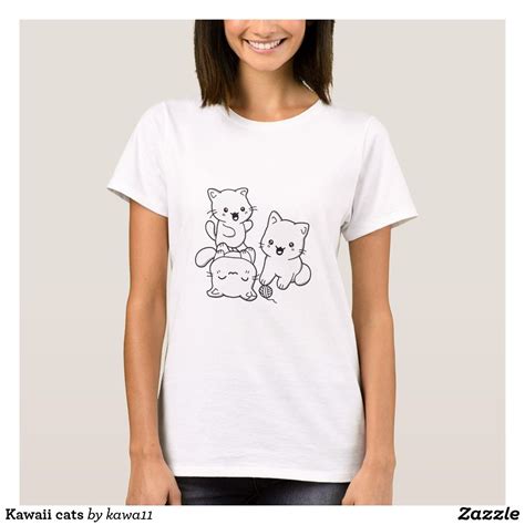 Kawaii Cats T Shirt For Women Funny Kittens Trio Custom Your Kawaii