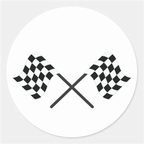 Racing Flags Classic Round Sticker Zazzle