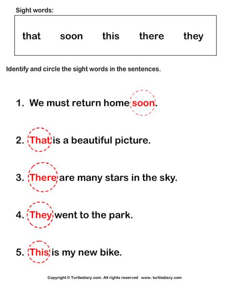 Identify Sight Words That Soon This There They Worksheet ...