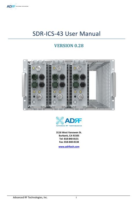 Adrf Sdr Ics 43 W User Manual Pdf Download Manualslib