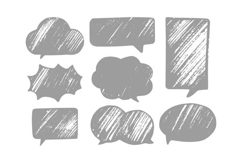 Premium Vector Hand Drawn Sketch Speech Bubbles Set Vector Illustration