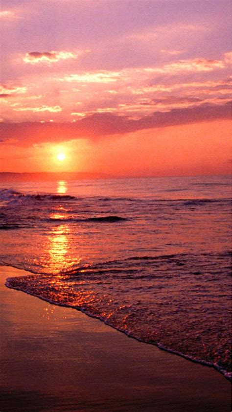Nature Sunset Sea Beach Iphone 6 Plus Wallpaper