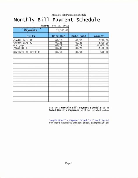 Monthly Payment Spreadsheet Pertaining To Free Bill Paying Organizer