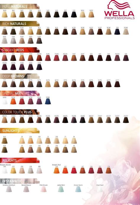 Wella Professionals Color Touch Color Chart 2017 Chart Color