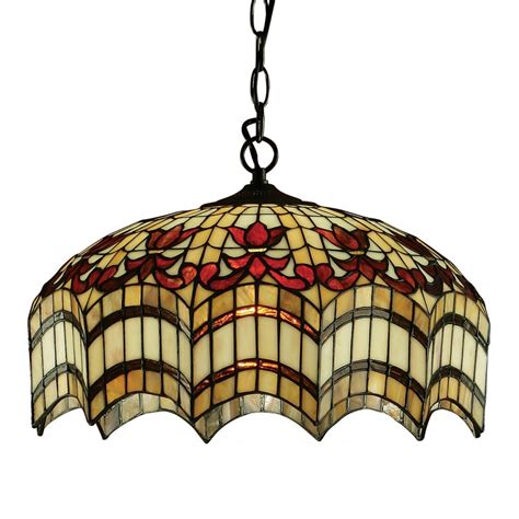 Similar to a chandelier, the pendant light hangs from the ceiling. Tiffany Ceiling Pendant Light on Chain, Multi-Coloured ...