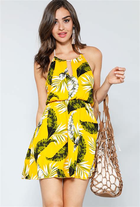 Tropical Short Dress Shop Old Dresses At Papaya Clothing