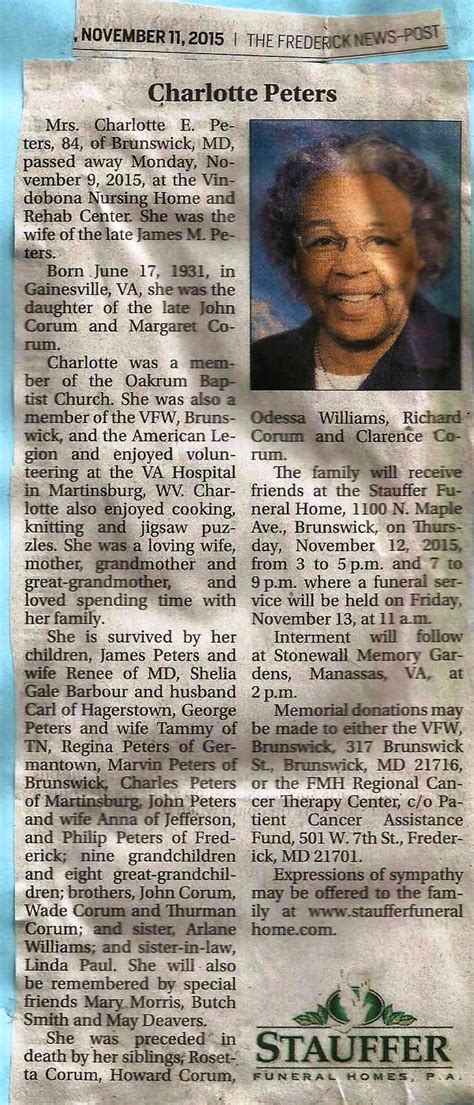File:Charlotte E. Peters Obituary November 9, 2015.jpg - Brunswick MD History