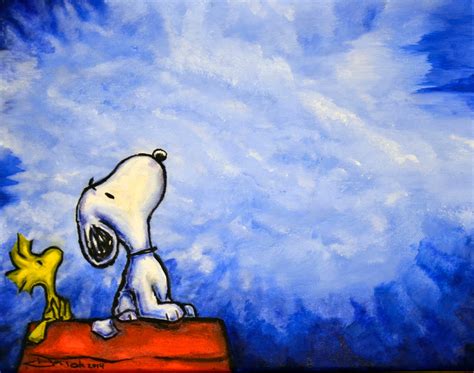 Snoopy And Woodstock Art Print Etsy