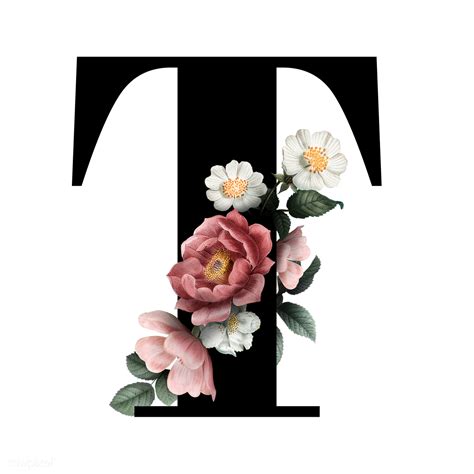 Floral Letter T Font Free Transparent Png 583212
