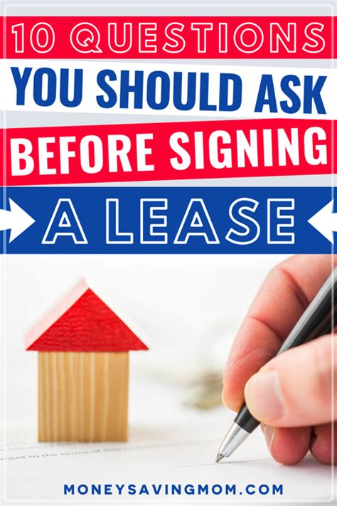 10 Questions To Ask Before Signing A Lease Money Saving Mom