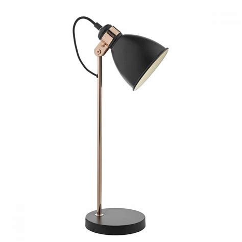 Frederick Retro Black And Copper Desk Lamp