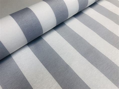 Silver Grey White Striped Fabric Sofia Stripes Curtain Tablecloth