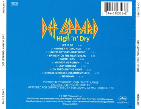 High N Dry Def Leppard Songs Reviews Credits
