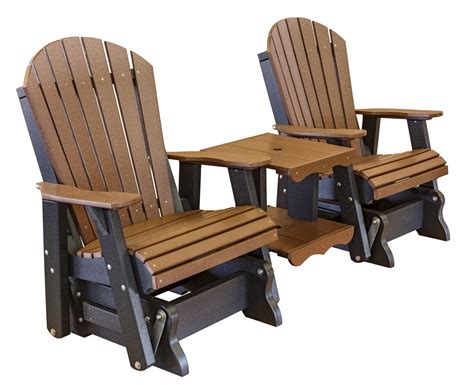 Weather Resistant Double Gliders With Table Home Goods Chairs Poly Furniture Outdoor Glider