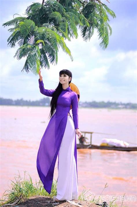 Purple Traditional Ao Dai Tu080 Áo Dài Phụ Nữ Nữ Thần