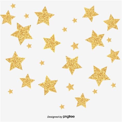 Gold Glitter Stars Against A White Background
