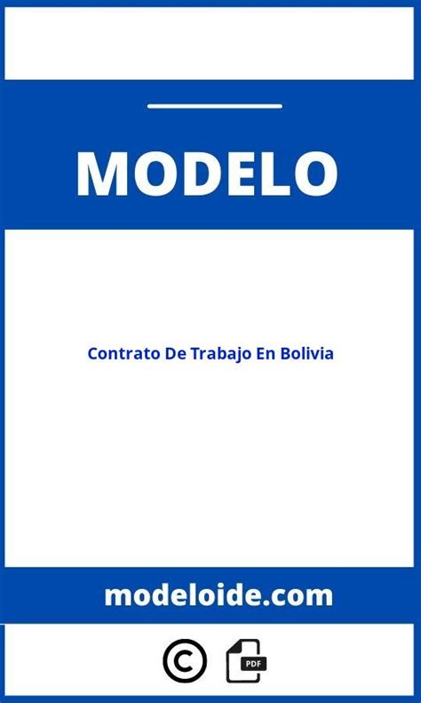 Modelo Contrato De Trabajo Plazo Fijo Bolivia Salario Instituciones Hot Sex Picture