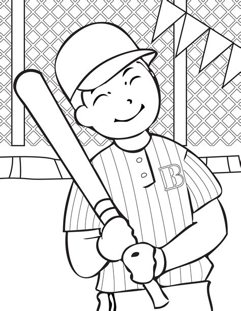 Baseball Coloring Pages - Kidsuki
