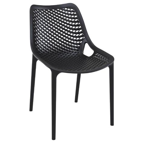 Chair for outdoor with and without armrests. Black Resin Outdoor Dining Chair ISP014-BLA ...