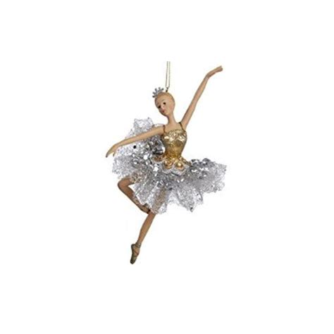 Ballerina With Skirt Christmas Ornament Silver