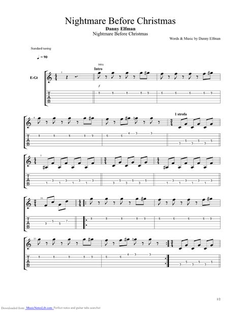 This Is Halloween guitar pro tab by Nightmare Before Christmas