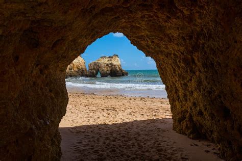 Hole Of A Big Cave Algarve Portugal Stock Image Image Of Hole