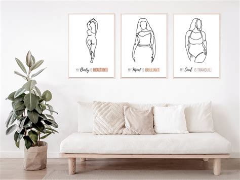 Body Positivity Wall Decor Digital Boho Art Inspirational Etsy