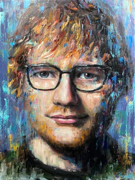 Ed Sheeran Oil Portrait Original On Canv Painting By Evgeny Potapkin