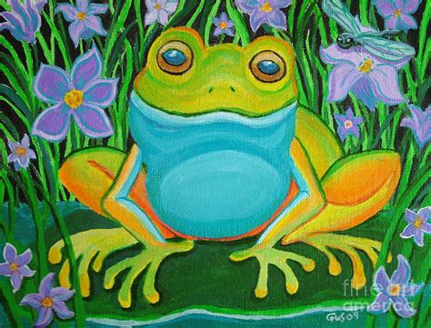 Frog On Lily Pad Painting 216883 Frog On Lily Pad Painting